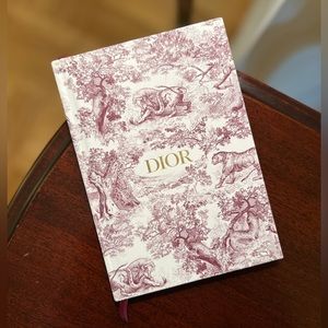 Christian Dior Burgundy and Cream Toile De Jouy Notebook